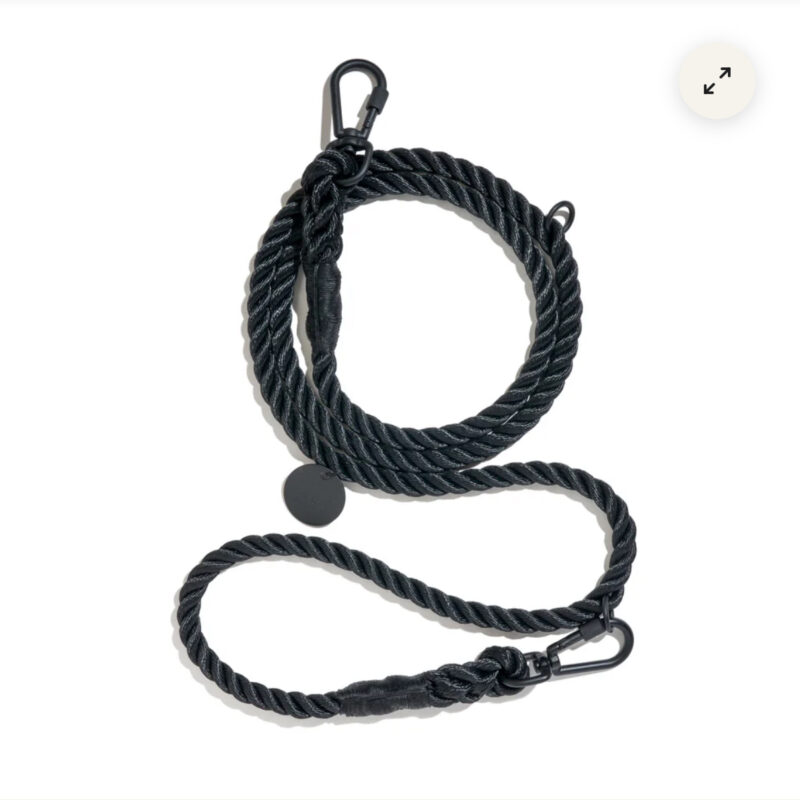 Black Rope Dog Leash, Adjustable