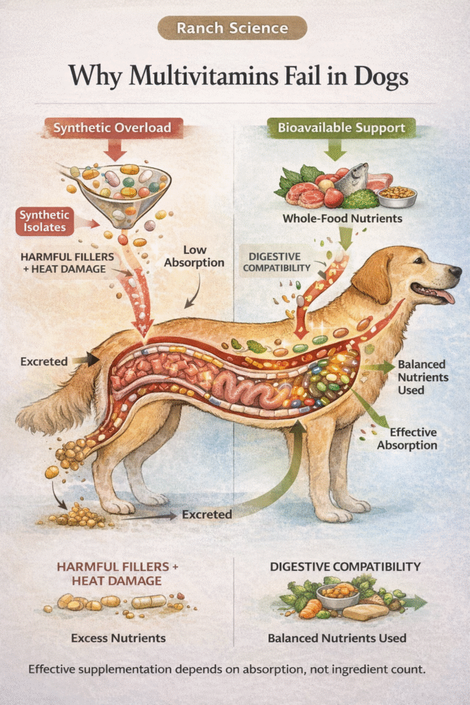 How bioavailable multivitamins support nutrient absorption in dogs