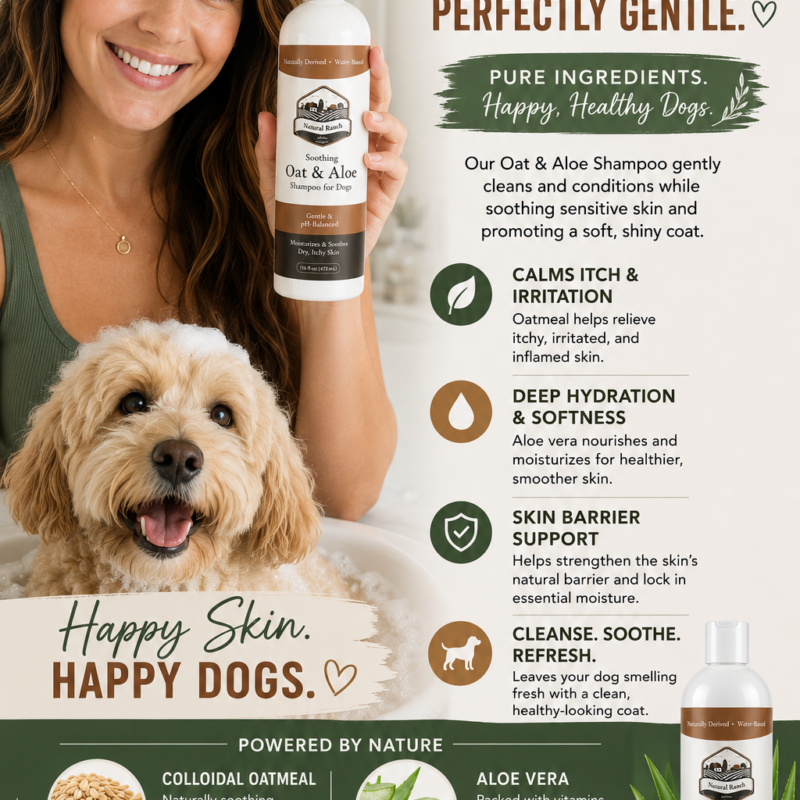 Oat & Aloe Dog Shampoo — Gentle Care for Sensitive Skin 2 Pack